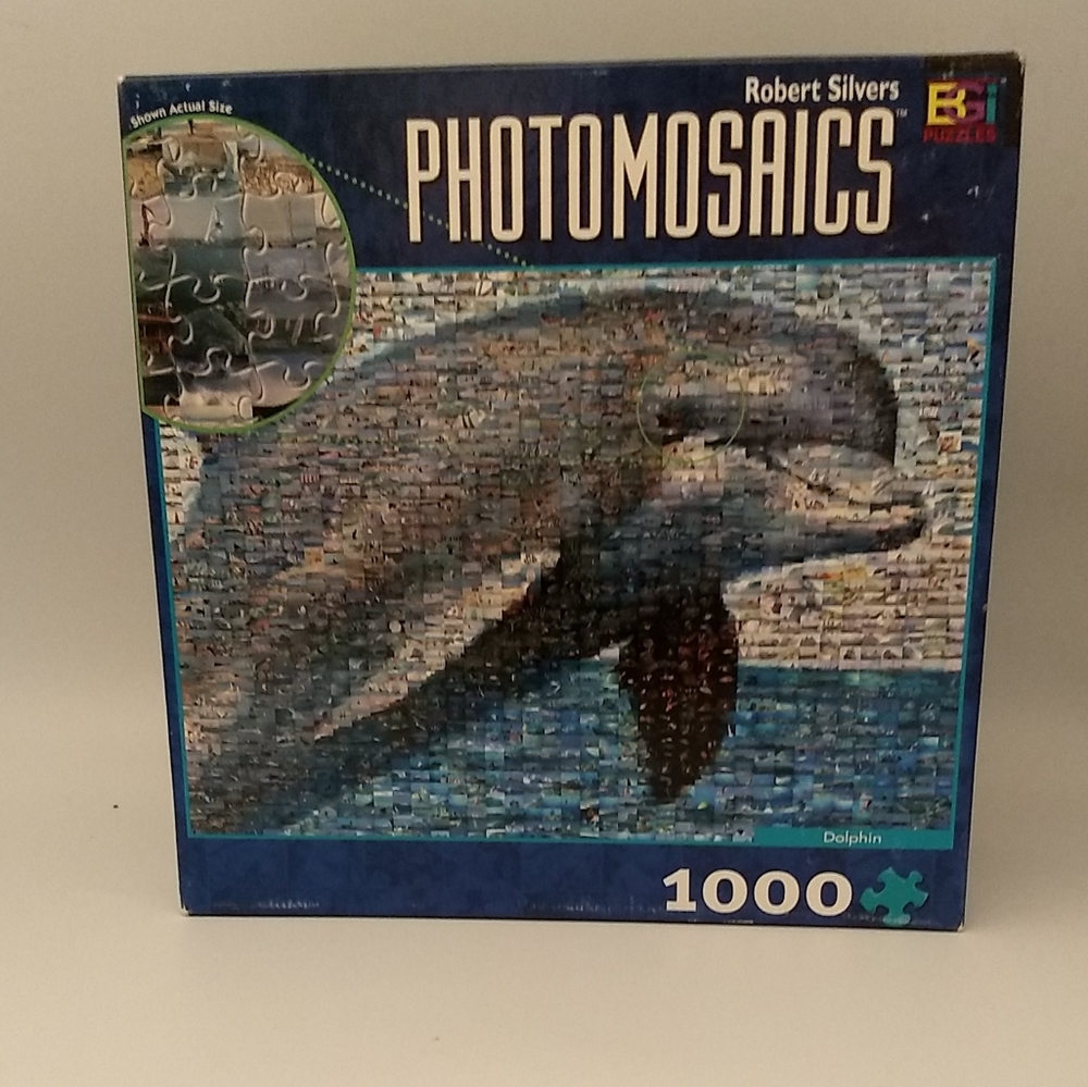 Photomosaics Dolphin Jigsaw Puzzle Robert Silvers Buffalo Games 1000 Piece
